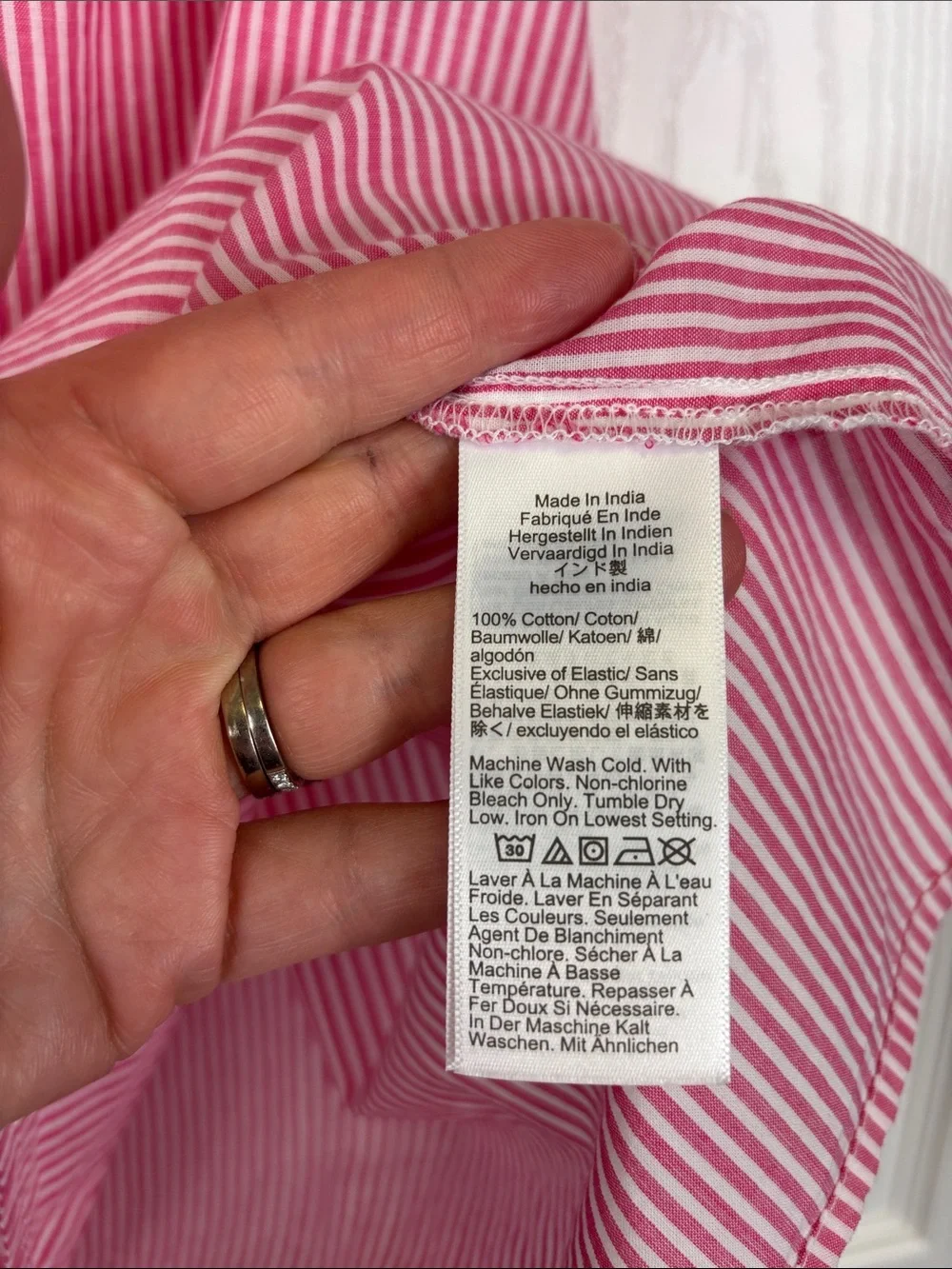 NWT J. Crew pink white striped flutter sleeve top sz sm